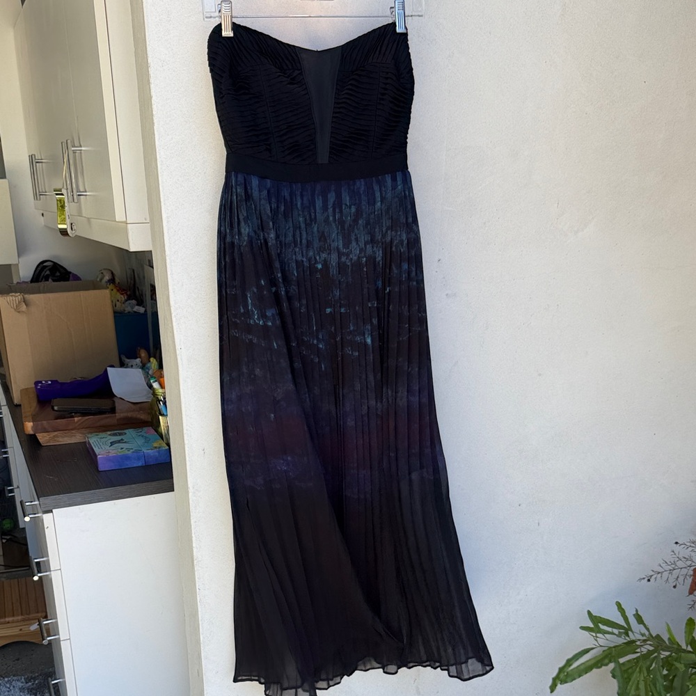 Silence + Noise Strapless Black and Purple Dress